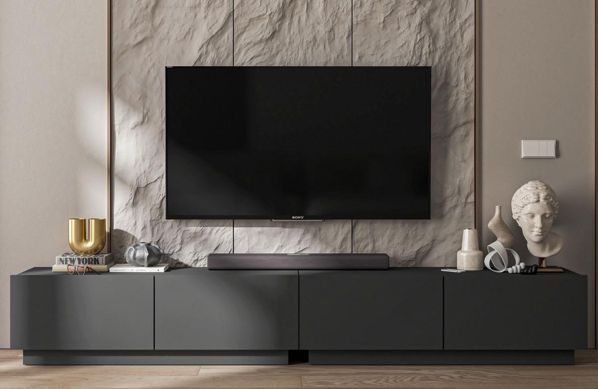 TV-LOWBOARD 2-er Set Enjoy Grau Matt Loft 120 cm - Grau, Holzwerkstoff (240/37/35cm) - Meble Lindner