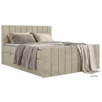 BOXBETT ALVER DUO 180/200 - Beige Velvet - Topper T25 - H3 - Beige/Schwarz, Kunststoff/Textil (180/200cm) - MKS