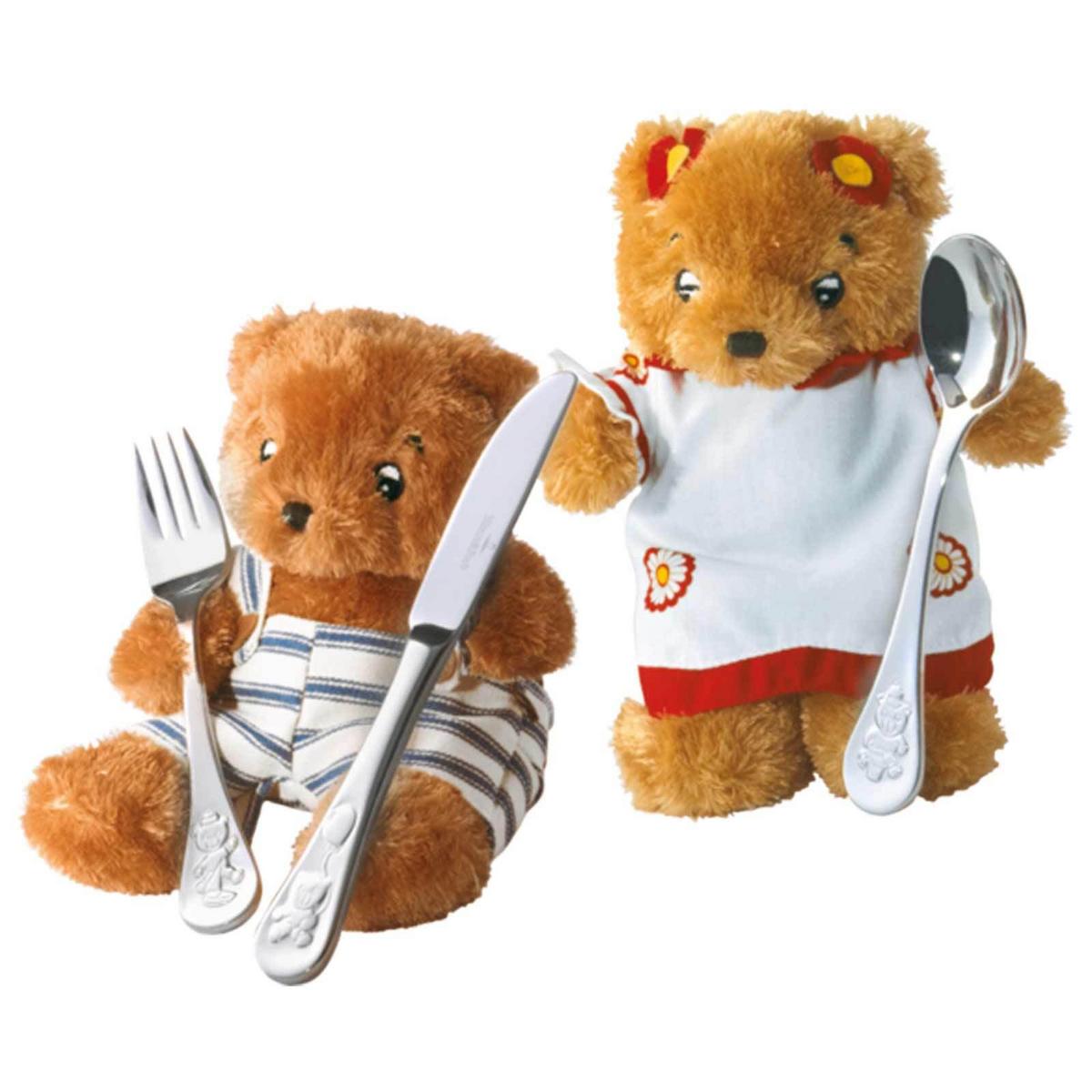 KINDERBESTECK Teddy silber 4-tlg. - Silberfarben, Metall - Villeroy & Boch