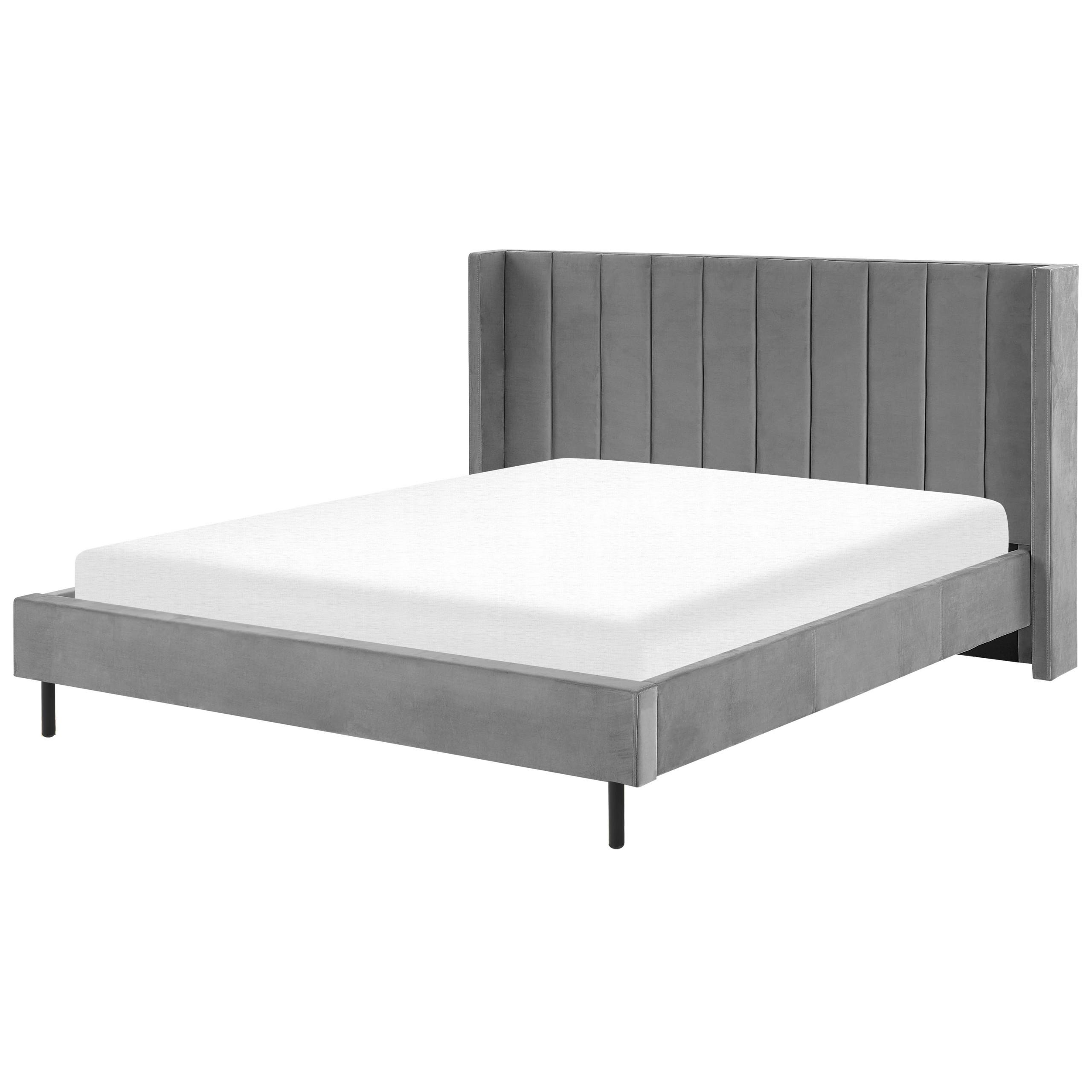 BETT mit Lattenrost 180x200 cm Grau Villette - Grau, Textil (180/200cm) - Beliani