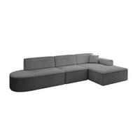 ECKSOFA Ottomane Rechts IREA-L2-v3 - 327x165x77 cm Duneklgrau - Dunkelgrau, Holzwerkstoff/Textil (327/165cm) - ALTDECOR