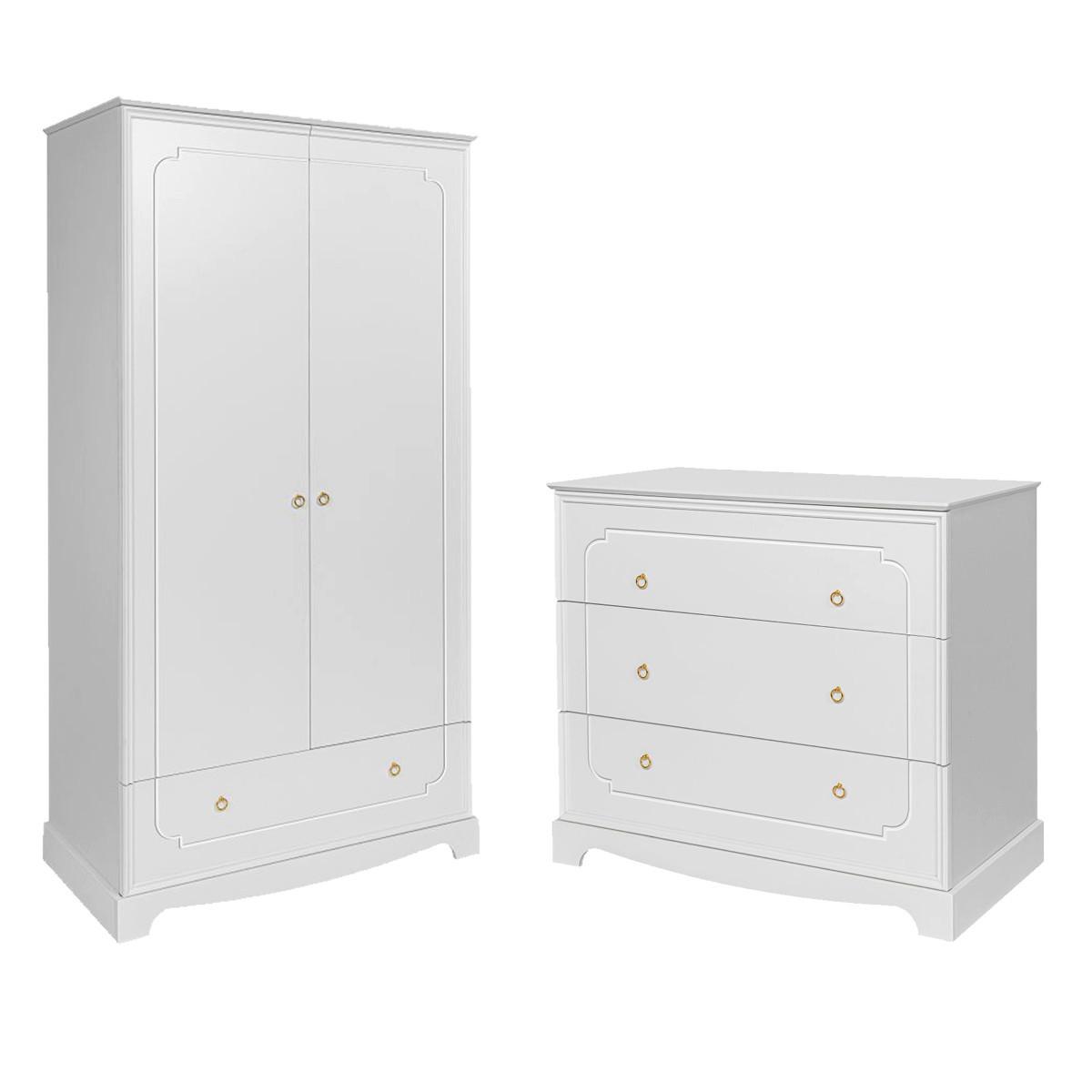 BABYZIMMER 2-teilig Royal Weiß - Weiß, Holzwerkstoff (103/90/50cm) - Petits-meubles