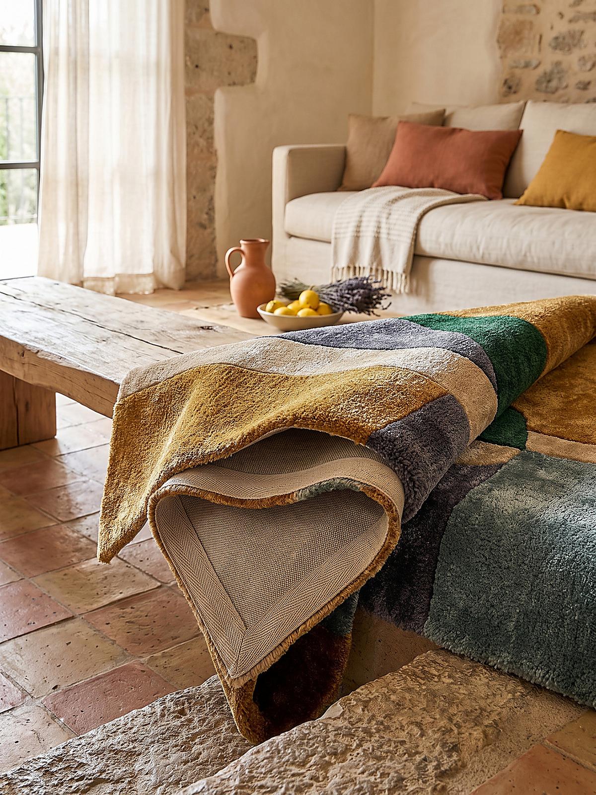 KURZFLORTEPPICH handgetuftet SKERNE, Farbflächen, Multi, 140 x 200 cm - Multicolor, Textil (140/200cm) - KADIMA DESIGN
