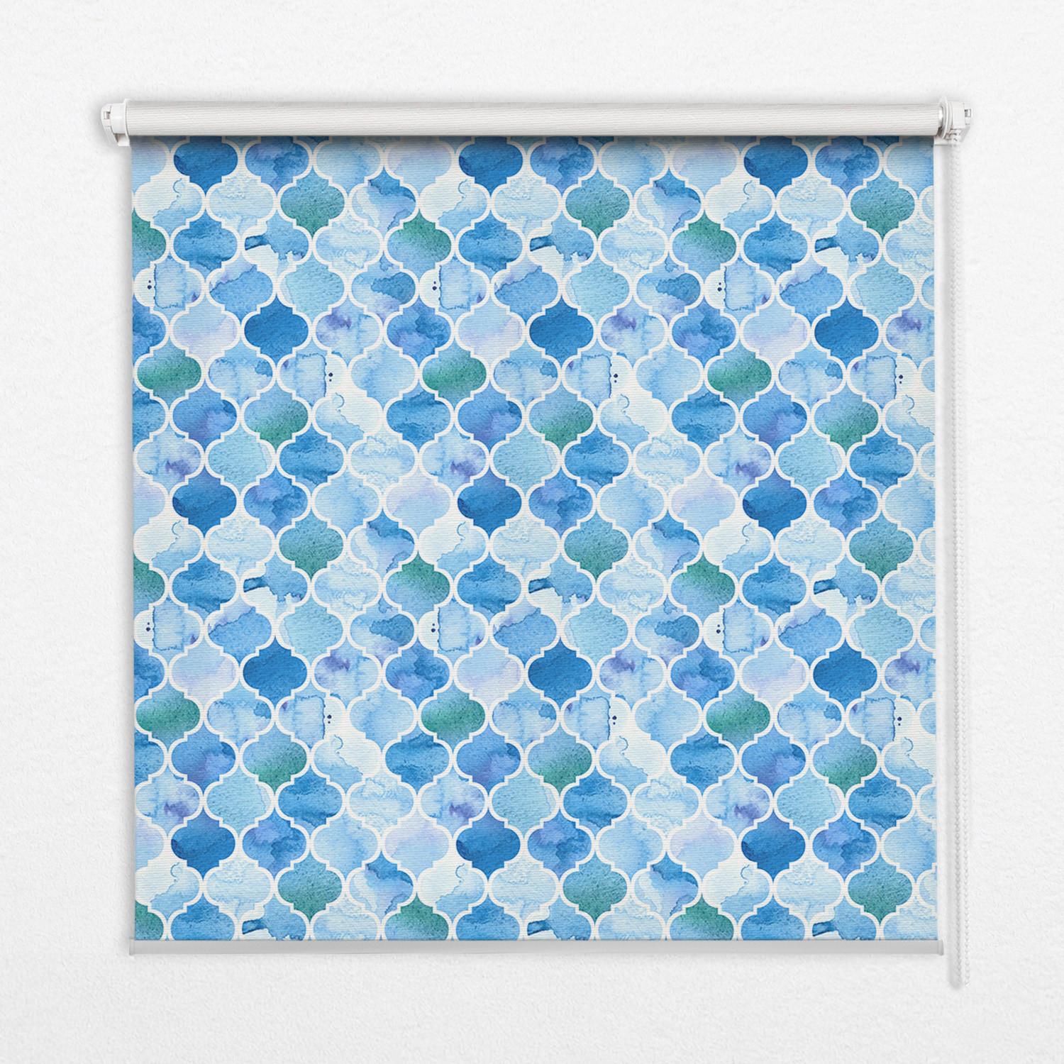 INNENROLLO - Fensterrollo - Rollo - 120x140 cm - Lampenmuster - Blau, Kunststoff (120/140/0.5cm) - TULUP