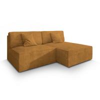 ECKSOFA FIORO P Gelb Kordstoff mit Schlaffunktion - Gelb/Grau, Holz/Kunststoff (204/148cm) - MASSENO