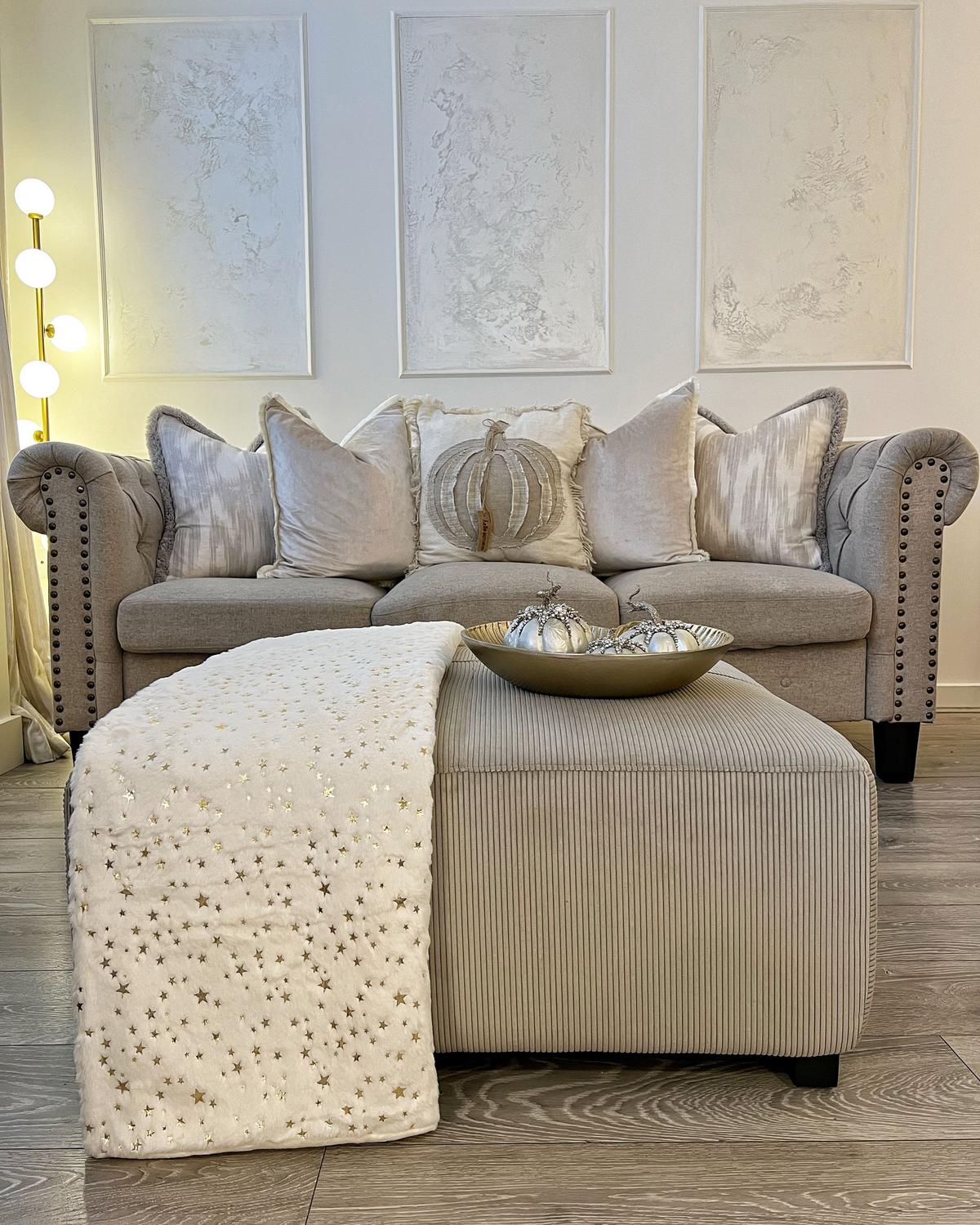 DECKE Creme Alazeya 130/180 cm - Creme, Textil (130/180cm) - Beliani