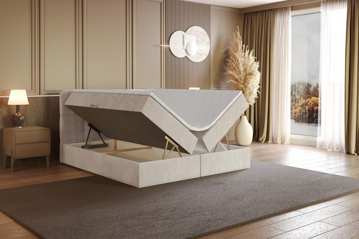 BOXBETT mit Matratze H3 und Lattenrost - LIRO - 160x200 - Beige Casablanca - Beige, Holzwerkstoff/Kunststoff (160/200cm) - ALTDECOR