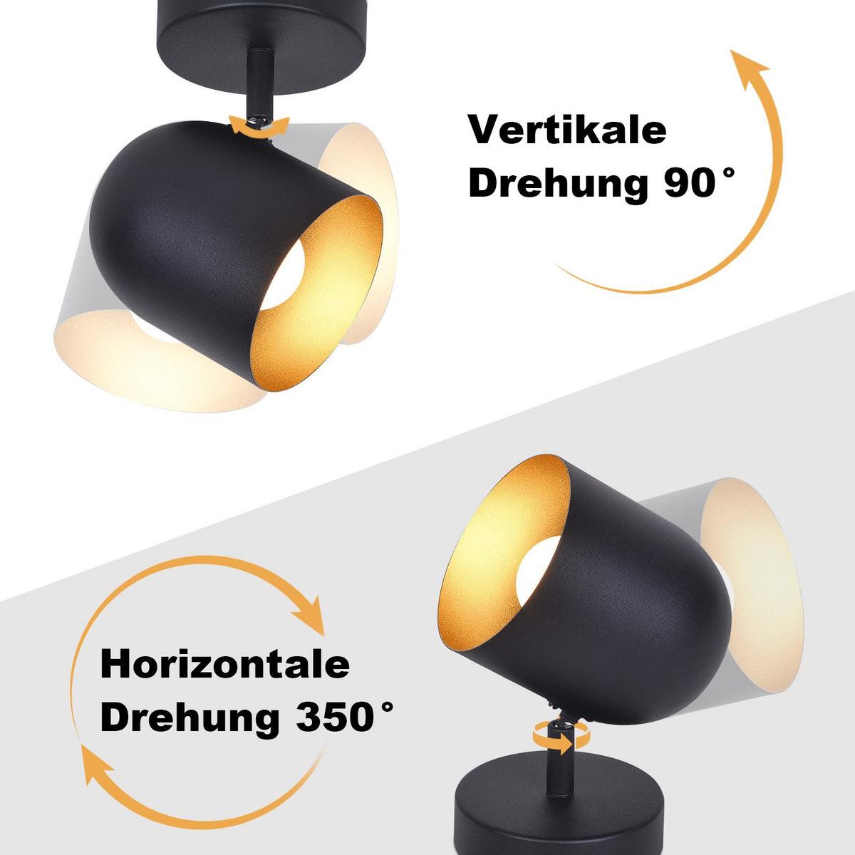 DECKENSTRAHLER Gera 1-flammig 10/10/21 cm - Schwarz, Metall (10/10/21cm) - Nettlife