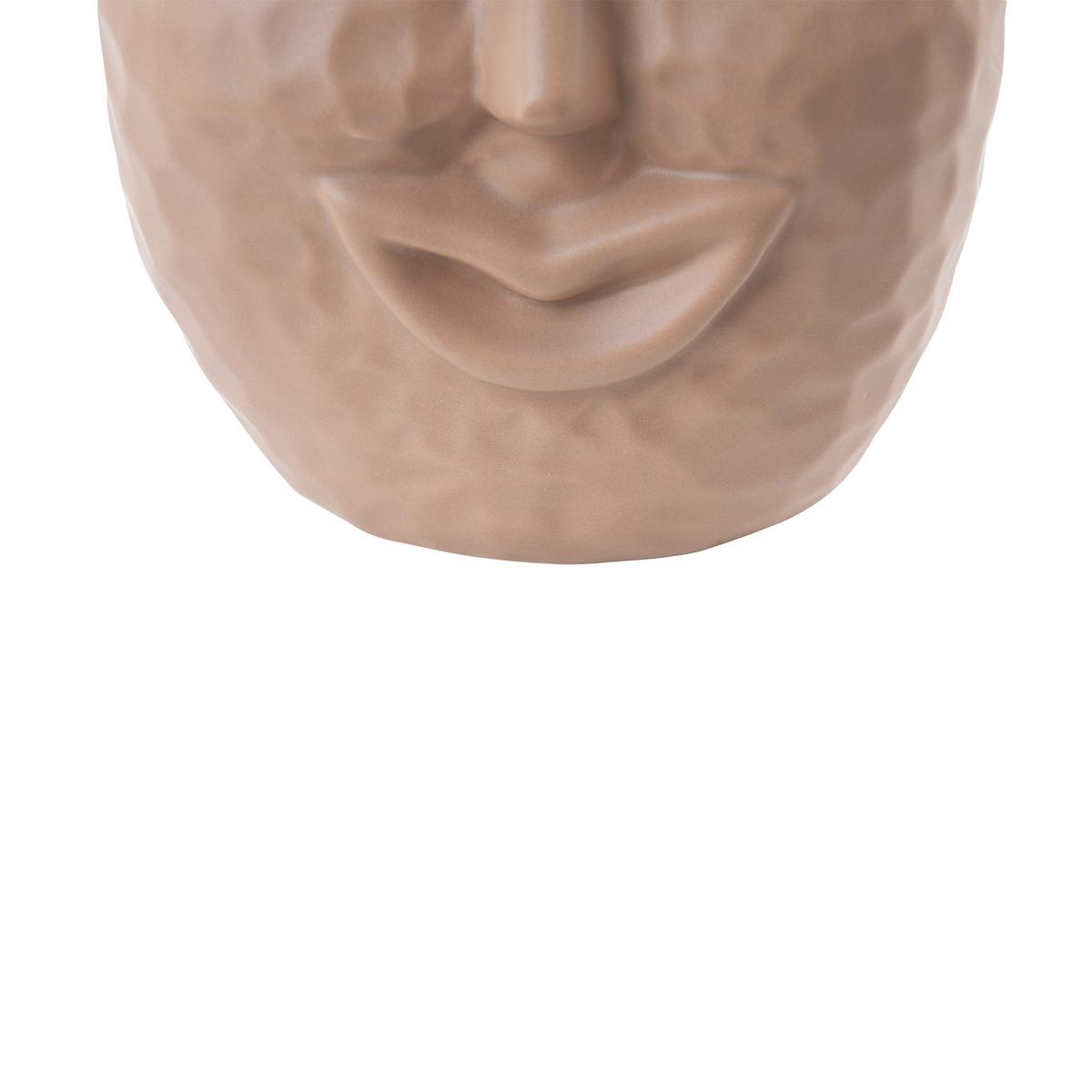 BLUMENVASE Porzellan beige Veria - Beige, Keramik (26cm) - Beliani