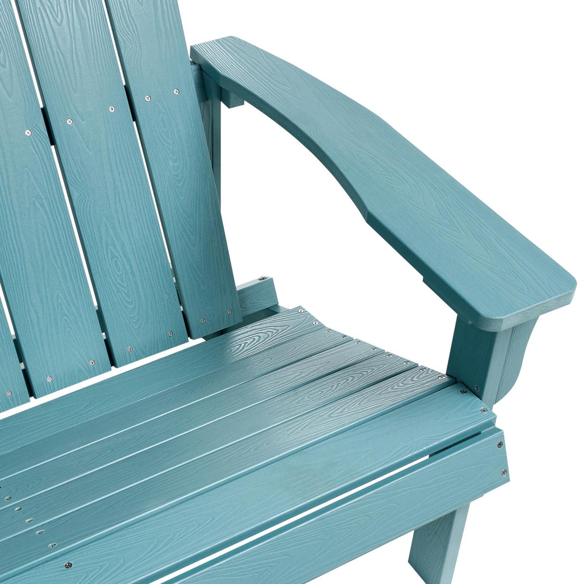 GARTENBANK Adirondack 125 cm Hellblau - Blau, Kunststoff (125/91/73cm) - Beliani