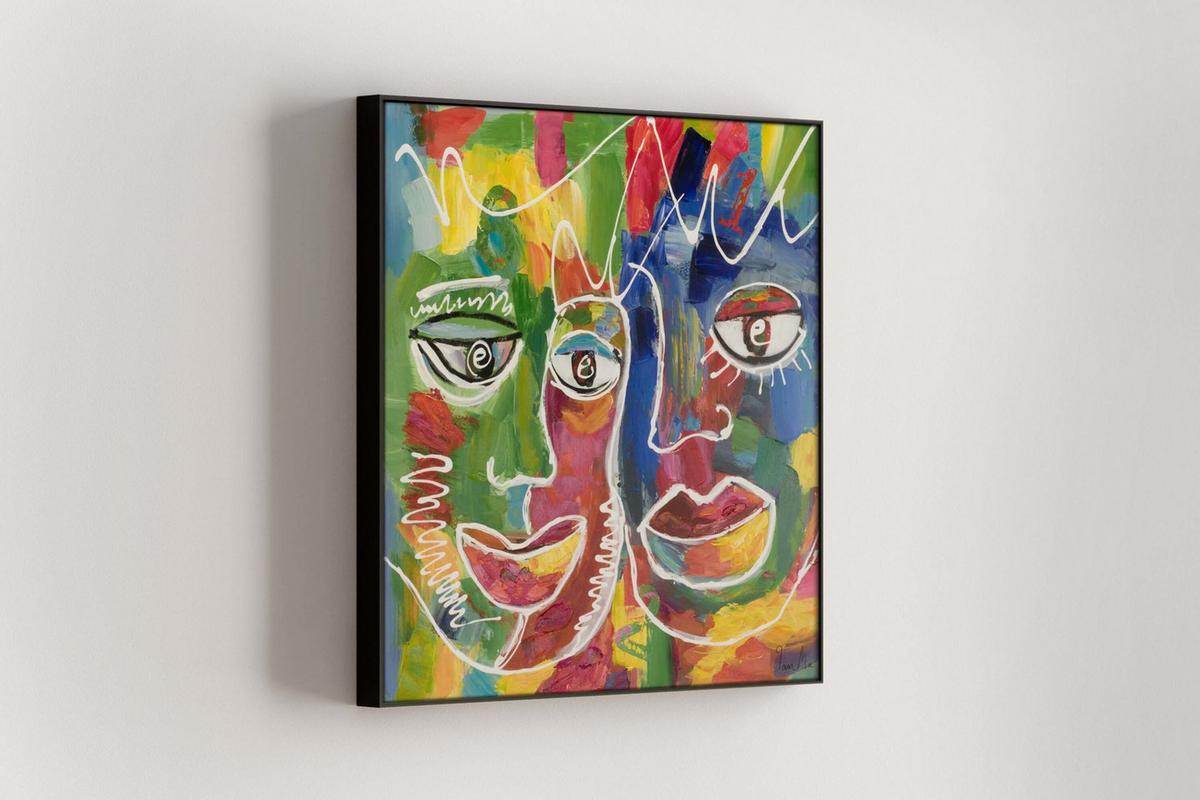 ACRYLBILD HANDGEMALT 80/80 cm - Multicolor, Holz/Textil (80/80cm) - KUNSTLOFT