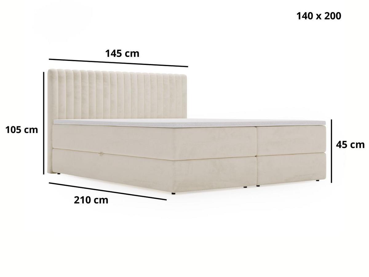 BOXBETT Marbella 140x200 Hellgrau - Hellgrau, Holz/Textil (140/200cm) - Graingold