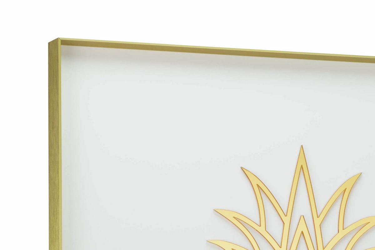 WANDBILD Gold 50/70 cm - Goldfarben/Weiß, Glas (1.8/70cm) - KUNSTLOFT