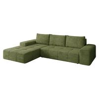 ECKSCHLAFSOFA Tonseo L, Seite: Links - Dunkelgrün/Schwarz, Holz/Kunststoff (275/173cm) - MIRJAN24