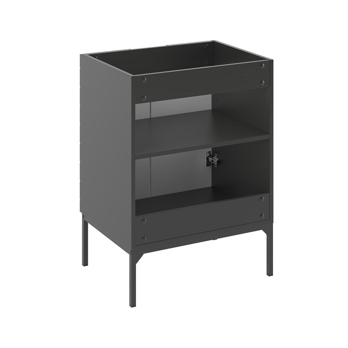 BADMÖBEL 60.6cm Daria 2er-Set Schwarz - Schwarz, Holzwerkstoff (60.6/84.2/45.8cm) - Petits-meubles
