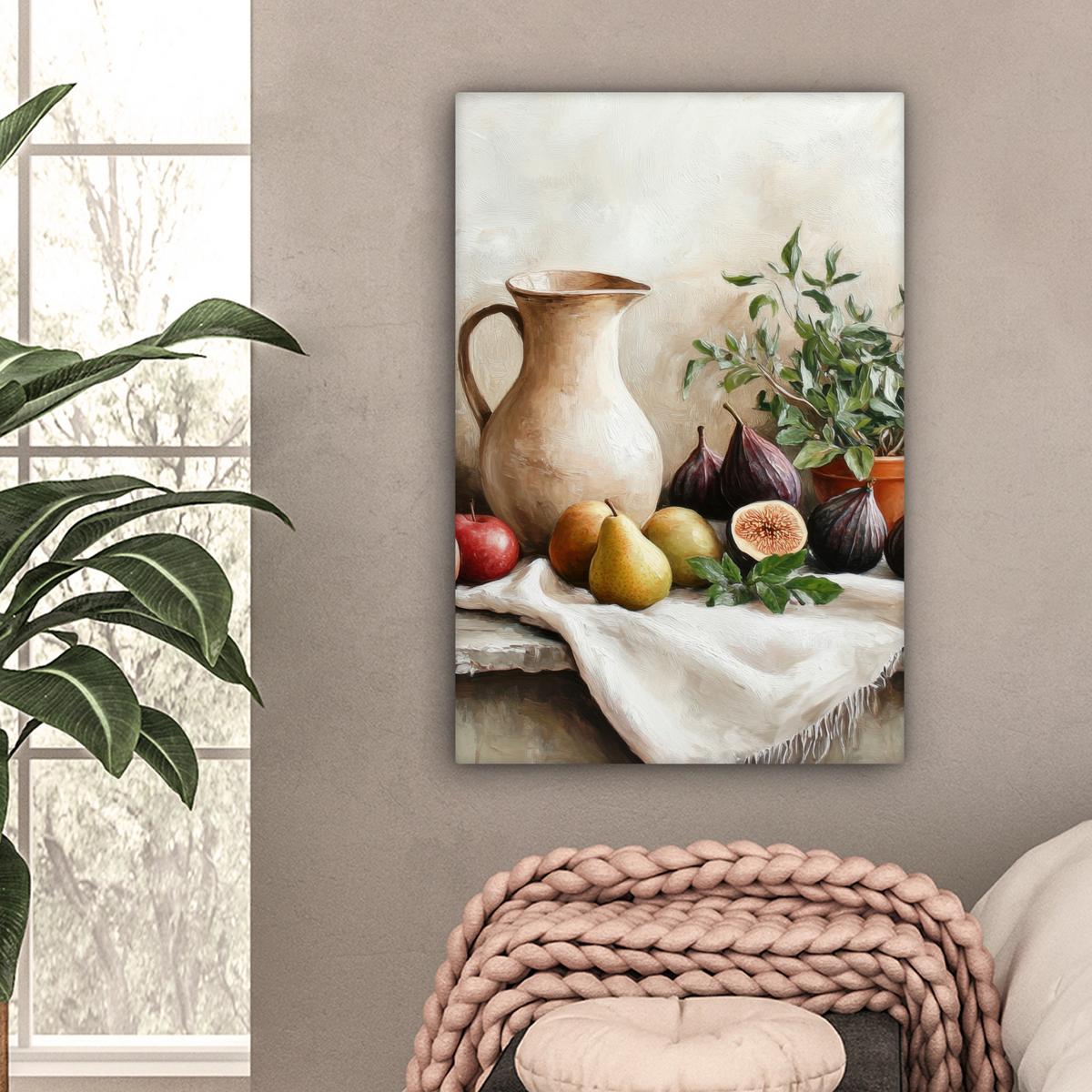 LEINWANDBILD Obst - Kräuter - Ländlich Wanddeko 40x60 cm - Naturfarben, Textil (40/60cm) - MuchoWow