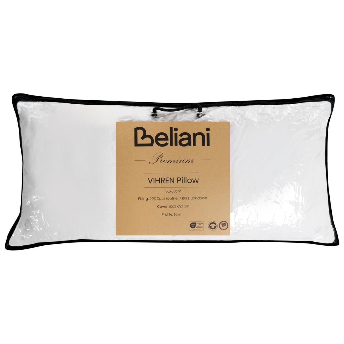 KOPFKISSEN Weiß 80/40 cm Vihren - Weiß, Naturmaterialien (80/40cm) - Beliani