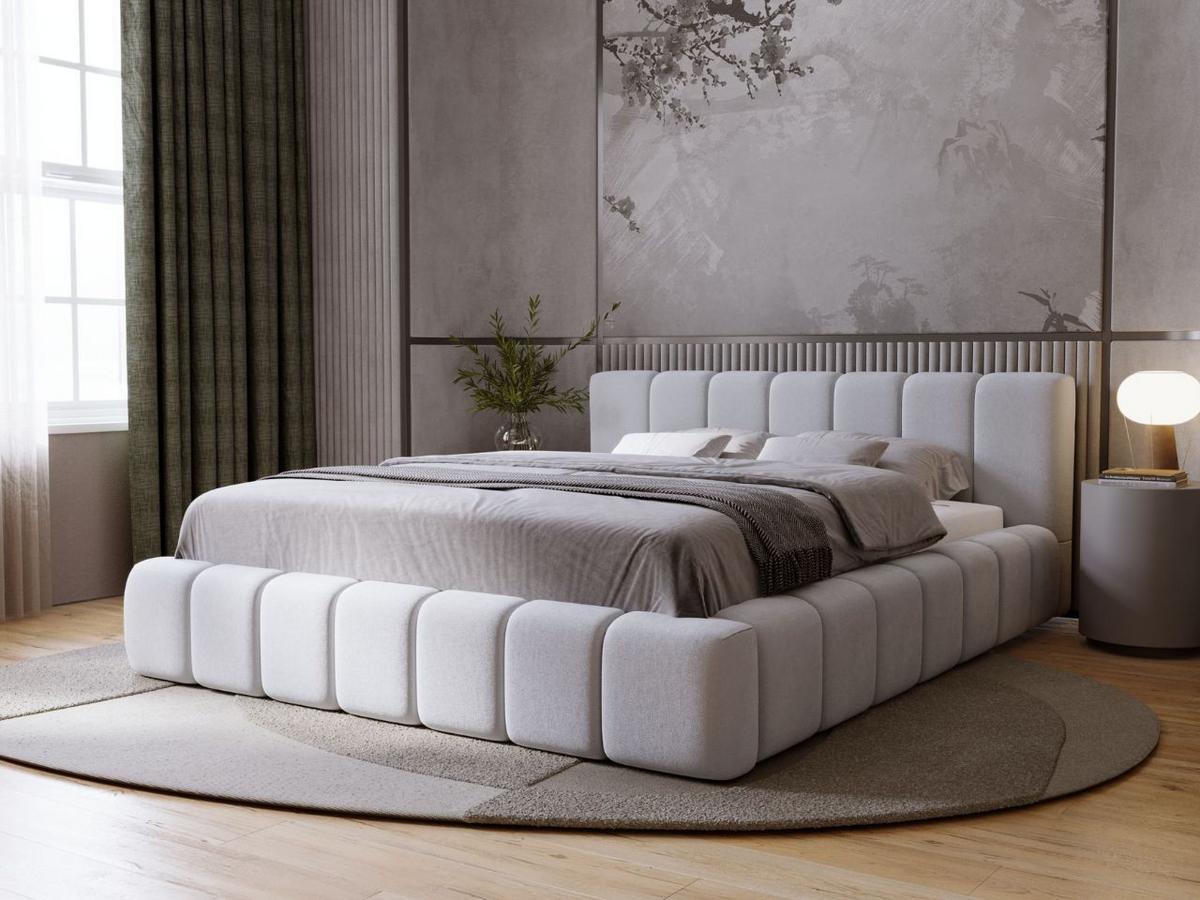 POLSTERBETT Orio 160x200 Hellgrau - Hellgrau, Textil (160/200cm) - Graingold