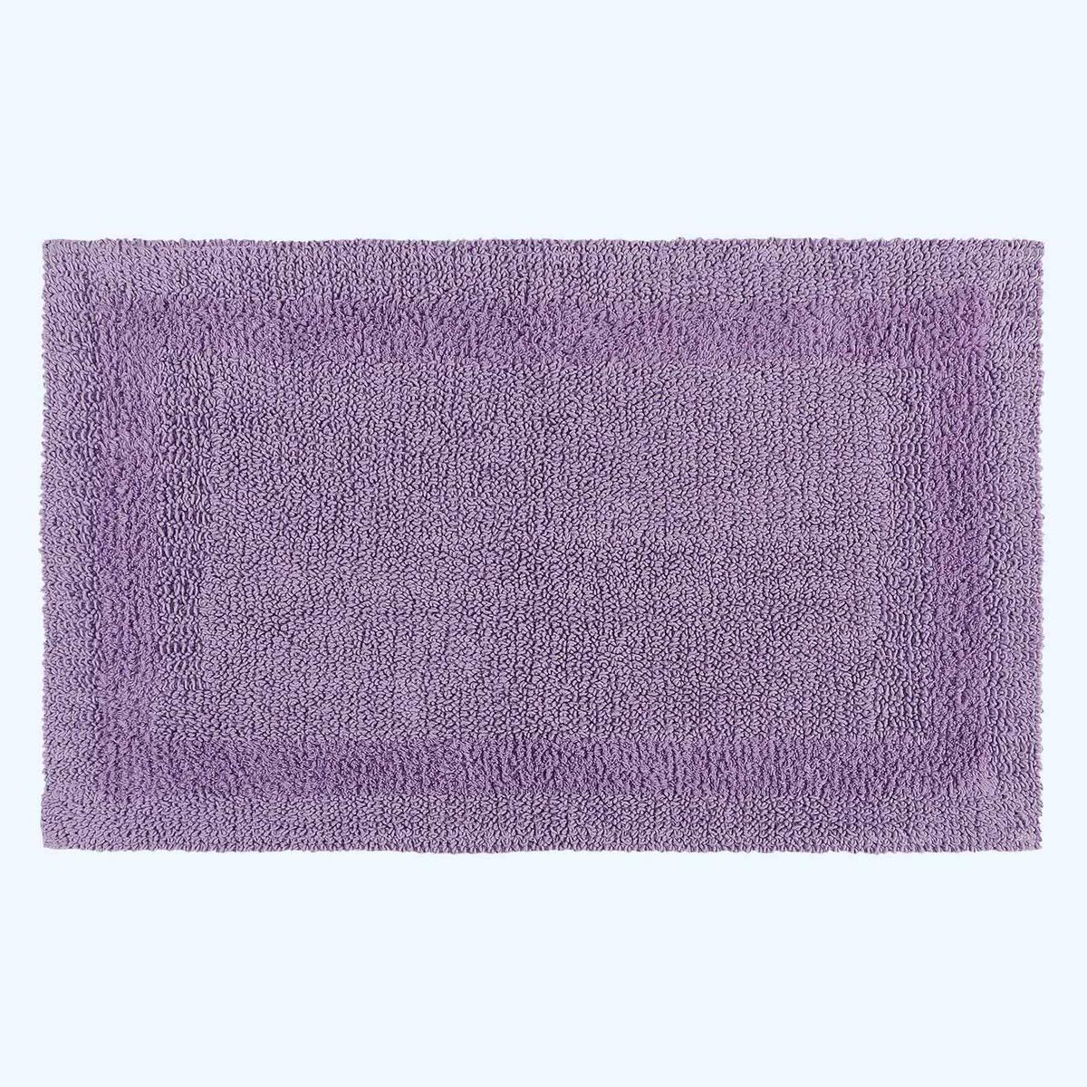BADEMATTE 70/120 cm, 100% Baumwolle, wendbar - Flieder, Textil (70/120cm) - Homescapes
