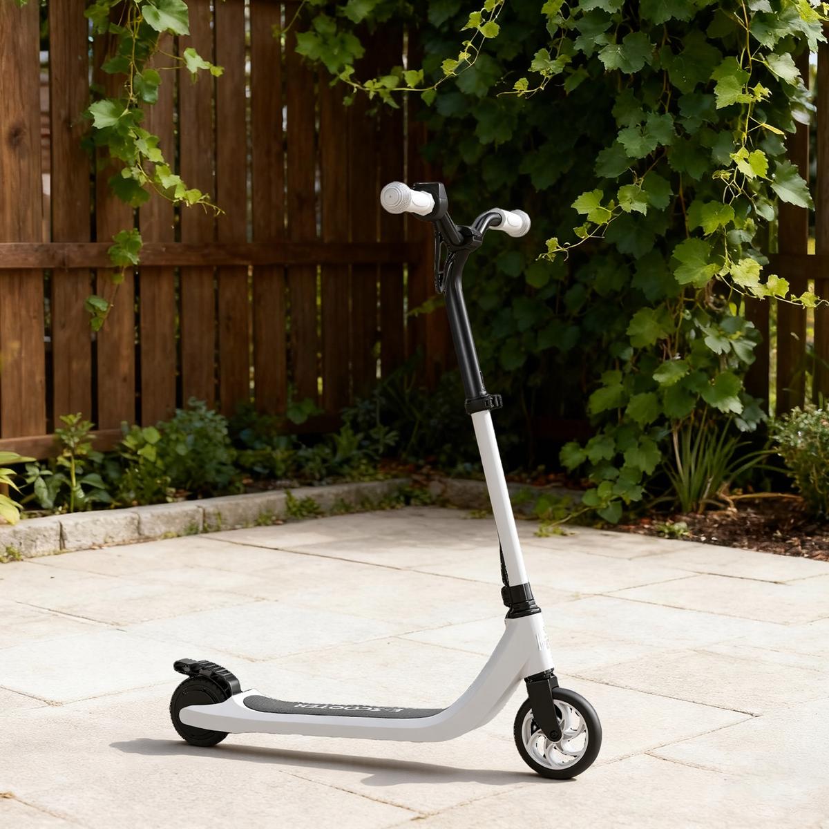 E-SCOOTER höhenverstellbarer Elektroroller bis 50kg ab 6 Jahren - Schwarz, Metall (95cm) - HOMCOM