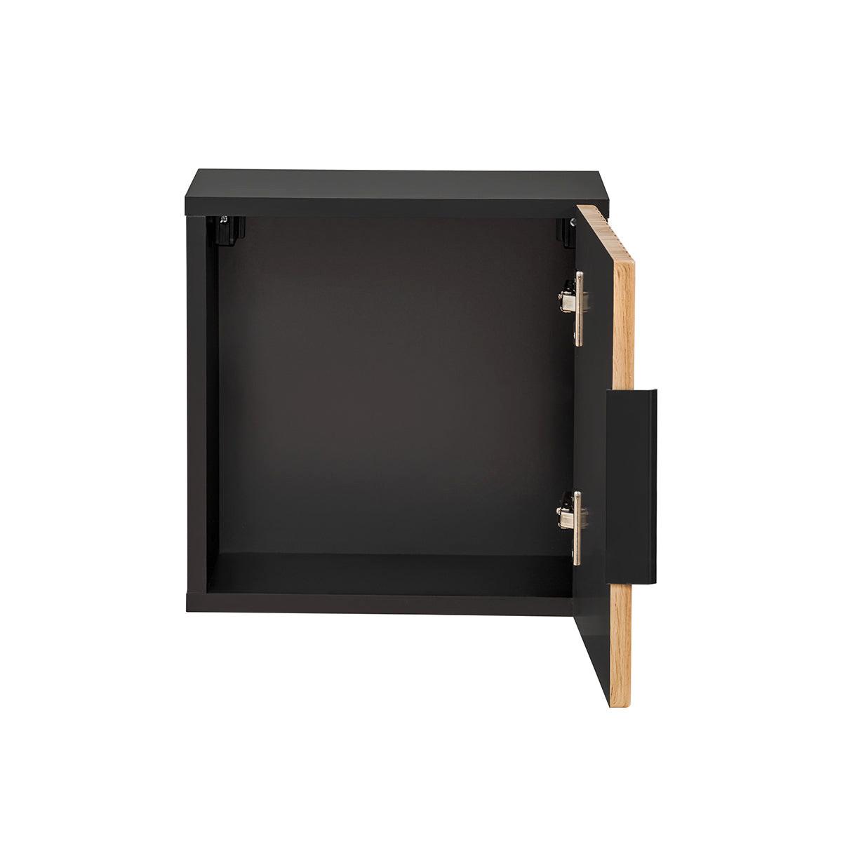 HÄNGESCHRANK 1 Tür Gaia Holz in Eichenoptik und Schwarz - Braun, Holzwerkstoff (35/35/22cm) - Petits-meubles