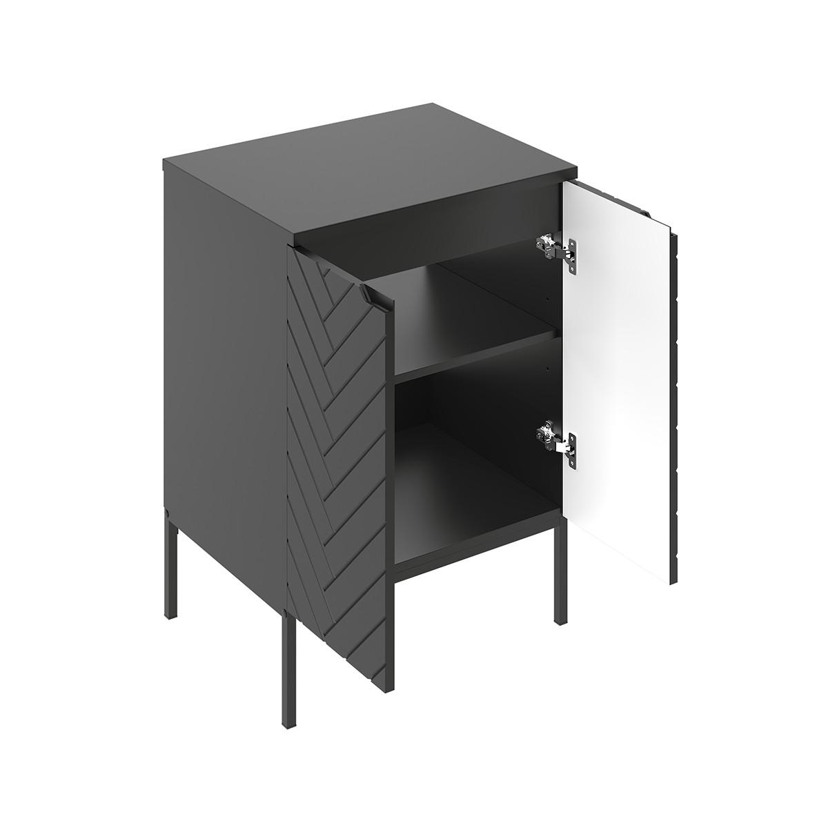 WASCHTISCHUNTERSCHRANK 60.6cm Daria Schwarz - Schwarz, Holzwerkstoff (60.6/84.2/45.8cm) - Petits-meubles