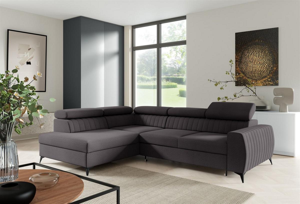 ECKSOFA Toronto - Schwarz, Holzwerkstoff/Textil (270/200cm) - Fun Möbel