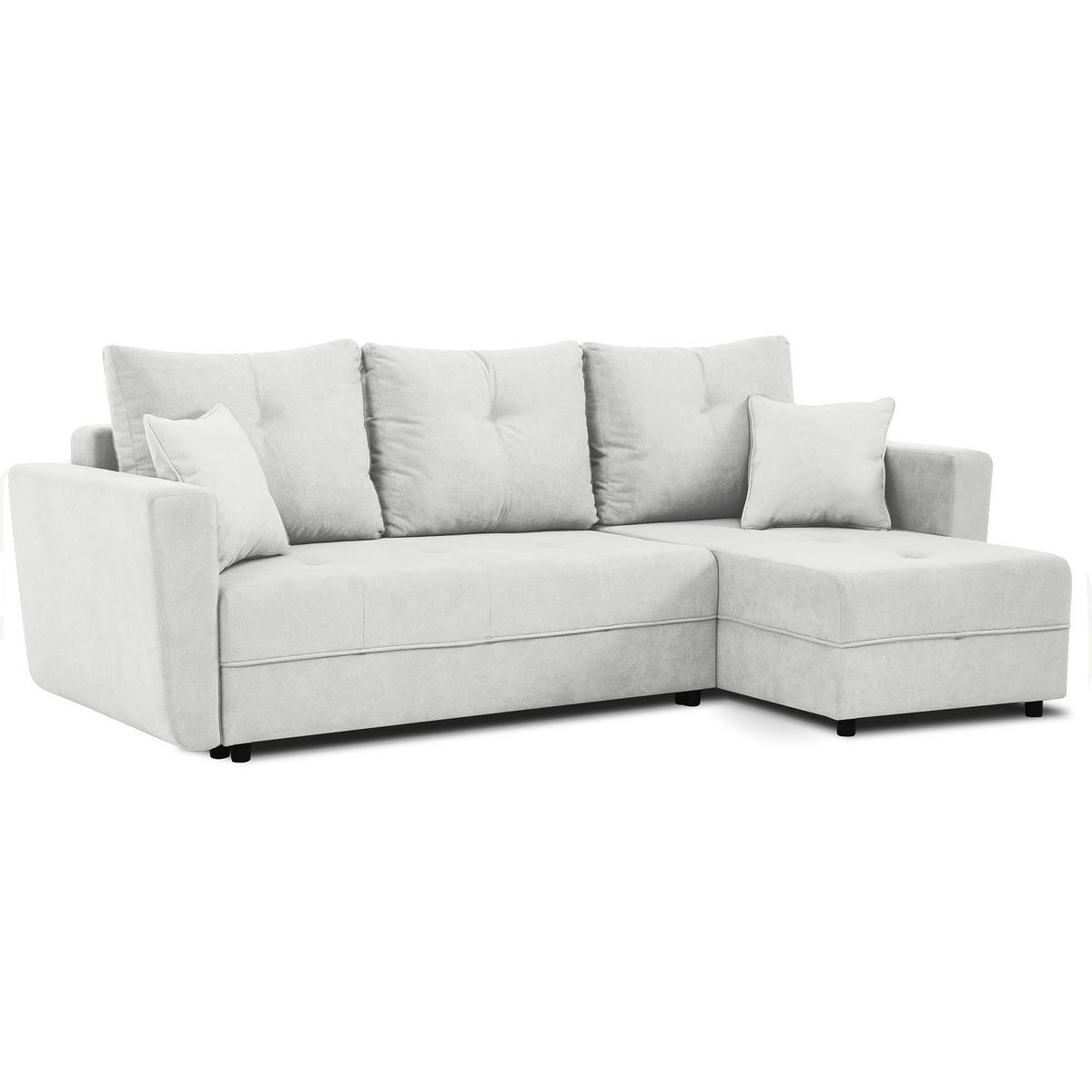 ECKSCHLAFSOFA Verona mit Bettkasten und universeller Ottomane 240 cm, Hellbeige - Beige, Textil (240/148cm) - Beautysofa