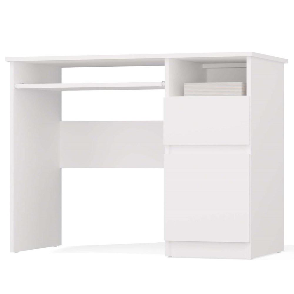 SCHREIBTISCH Weiß 98/75/51 - Weiß, Holzwerkstoff (90/56/75cm) - RAUMHIRSCH FURNITURE