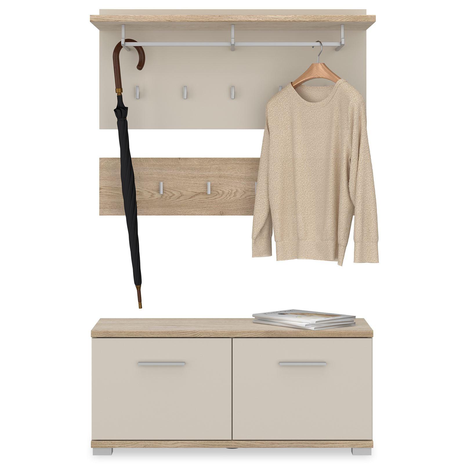 GARDEROBENSET BILBAO Cremona Eiche/Kaschmir - Kaschmir/Sonoma Eiche, Holzwerkstoff (90/60/34cm) - IDIMEX