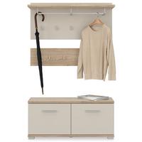 GARDEROBENSET BILBAO Cremona Eiche/Kaschmir - Kaschmir/Sonoma Eiche, Holzwerkstoff (90/60/34cm) - IDIMEX