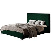 POLSTERBETT Sevilla mit Kopfteil, 120x200 cm, Doppelbett mit Bettkasten und Lattenrost aus Holz, Velourstoff Grün - Grün, Holz/Textil (120/200cm) - Alpi-Möbel