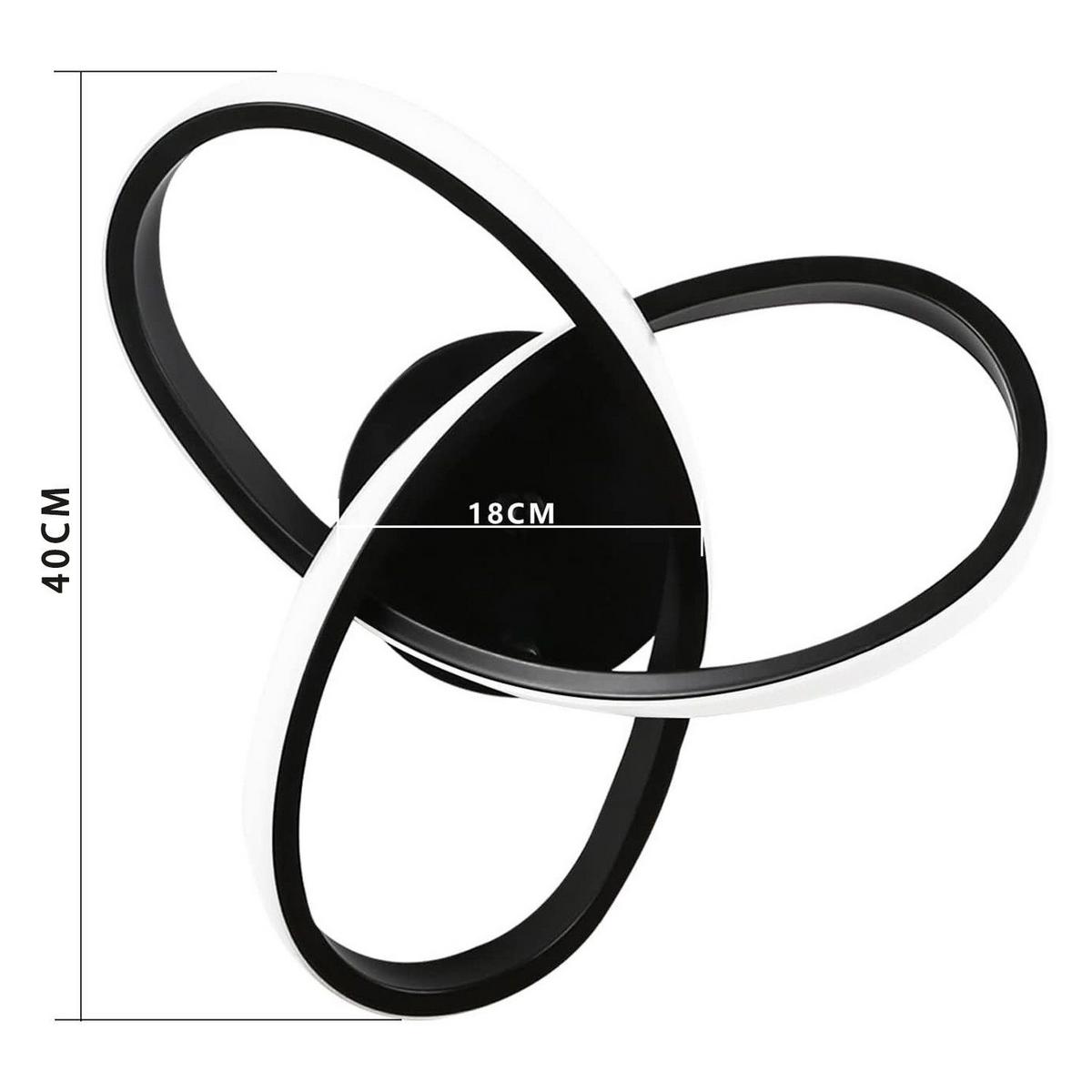 LED-DECKENLEUCHTE Möbius 40/40/14 cm - Schwarz, Kunststoff (40/40/14cm) - Nettlife