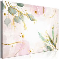 KUNSTDRUCK Rosa 60/40 cm - Pink/Goldfarben, Textil (60/40cm) - KUNSTLOFT