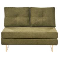 SCHLAFSOFA 2-Sitzer Stoff Grün Jerslev - Hellbraun/Braun, Textil (120/87/84cm) - Beliani
