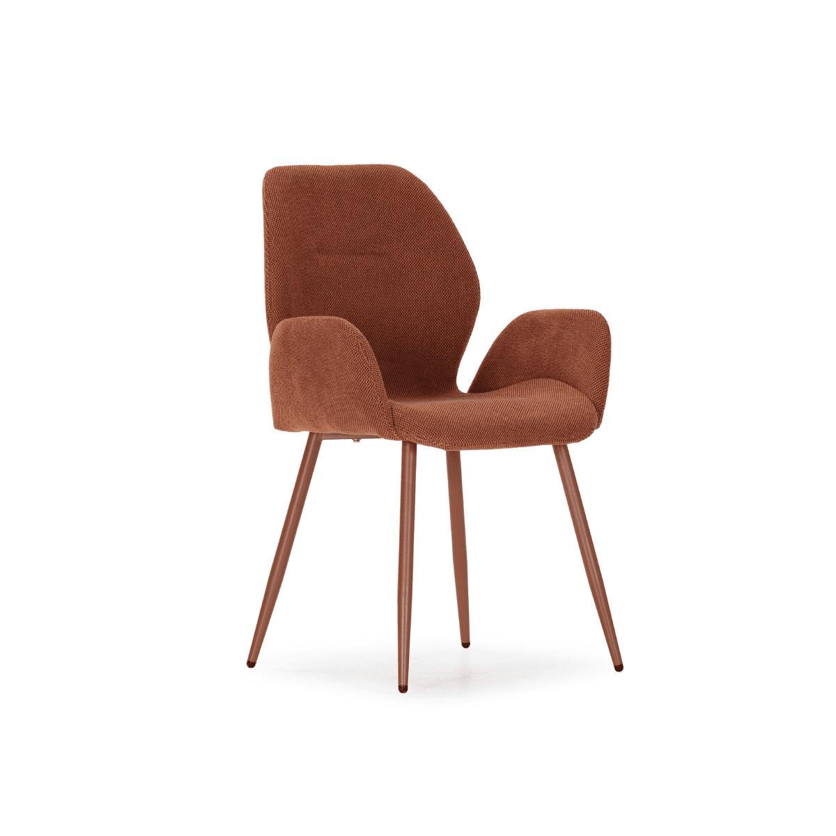 STOFFSESSEL 2er-Set mit Metallfüßen 57/47,5/57,5 cm - Terracotta, Textil (57/47.5/53cm) - Calicosy
