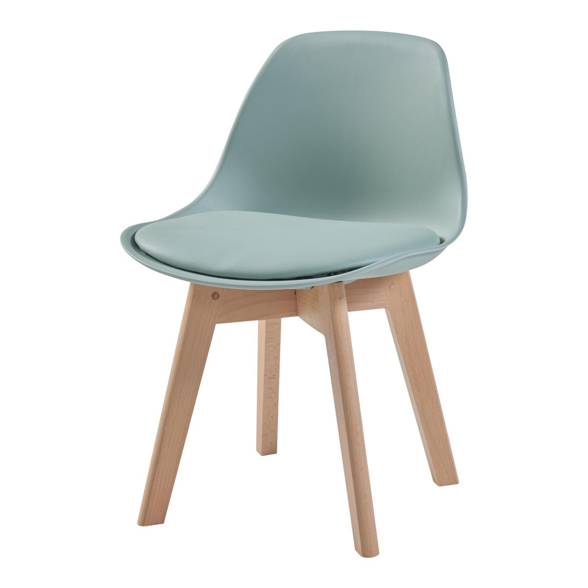 KINDERSTUHL Elvdal - Naturfarben/Mintgrün, Holz/Kunststoff (38/56/33cm) - [en.casa]