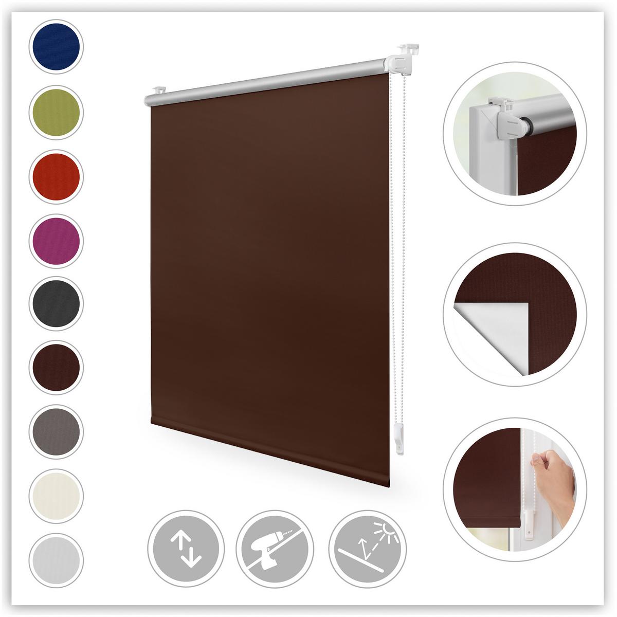 THERMO-ROLLO KLEMMFIX, OHNE BOHREN, VERDUNKELUNG - Braun, Kunststoff (70/150cm) - Lichtblick Original