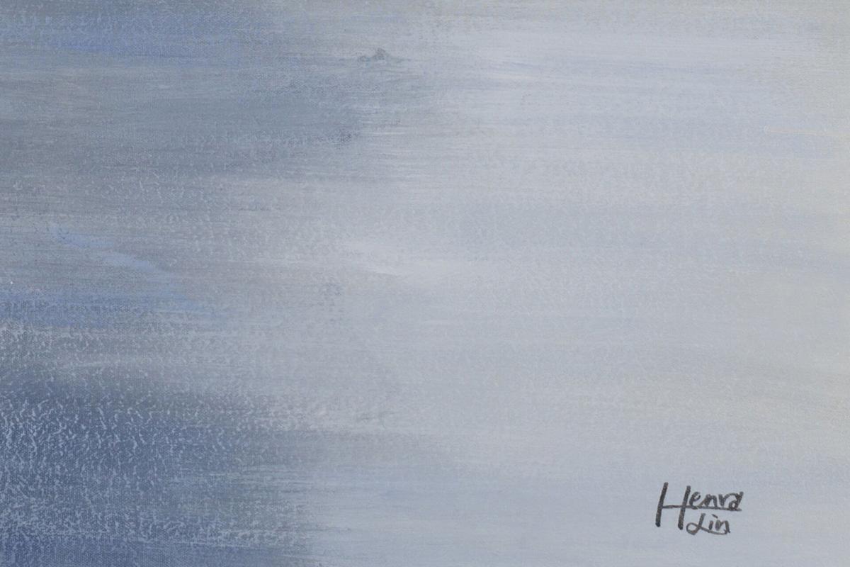 ACRYLBILD HANDGEMALT 80/80 cm - Blau, Holz/Textil (80/80cm) - KUNSTLOFT