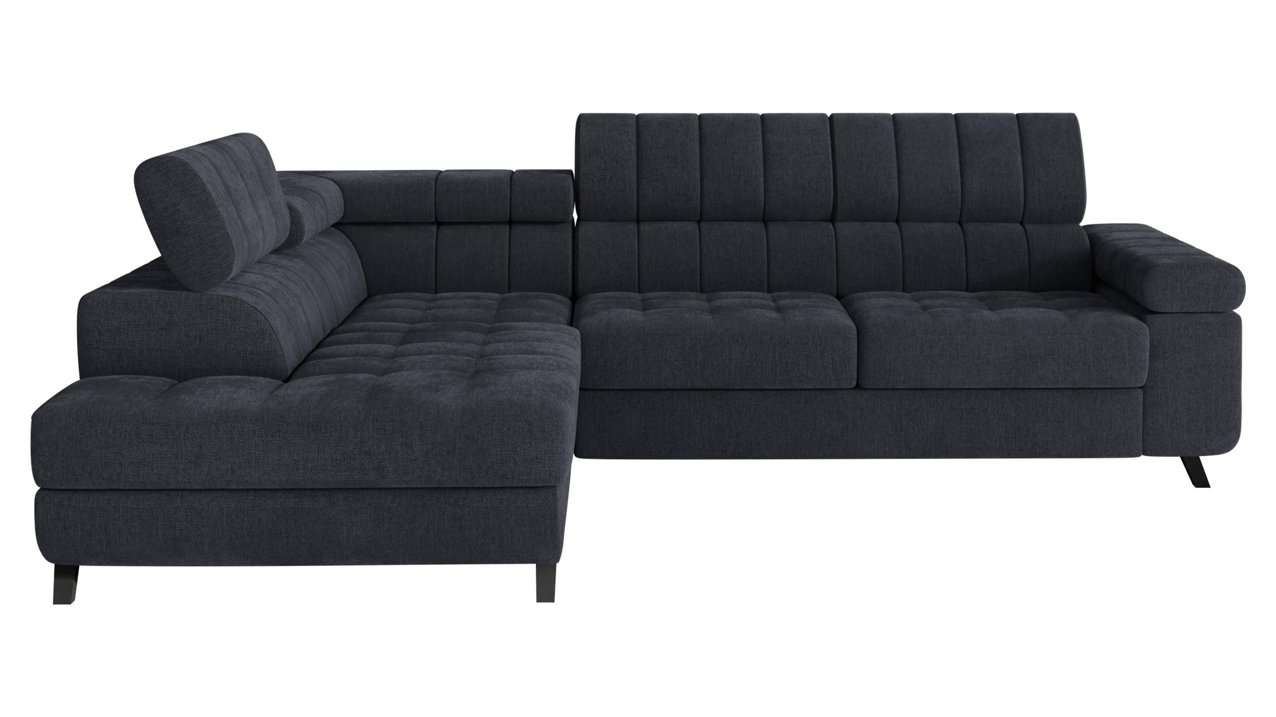 ECKSOFA Nord, Seite: Links - Anthrazit/Schwarz, Holz/Textil (264/203cm) - MIRJAN24