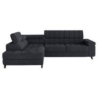 ECKSOFA Nord, Seite: Links - Anthrazit/Schwarz, Holz/Textil (264/203cm) - MIRJAN24