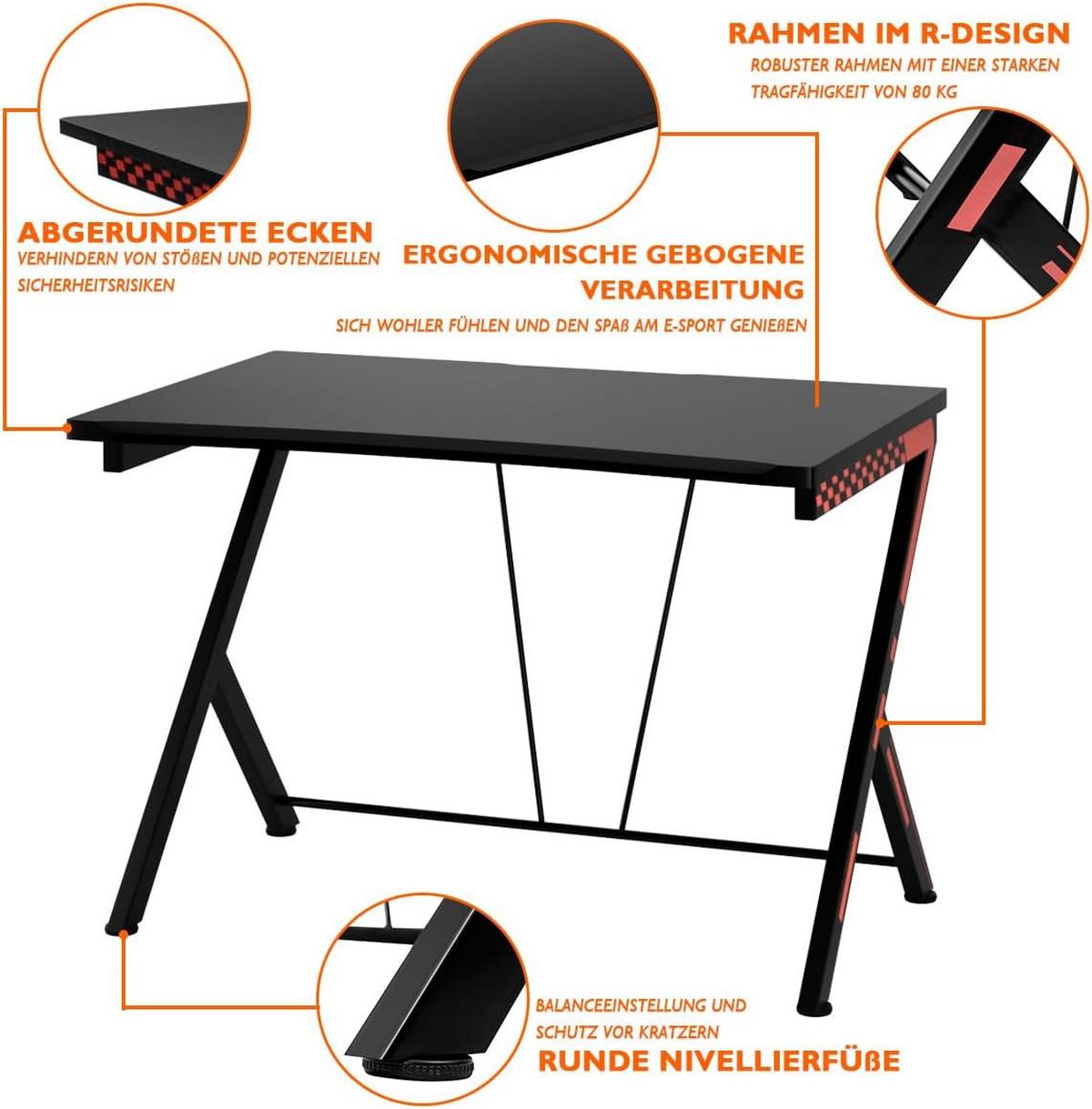 COMPUTERTISCH Schwarz - Schwarz, Holzwerkstoff (75/116/77cm) - COSTWAY