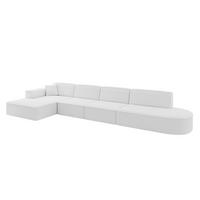 ECKSOFA Ottomane Links IREA-L3-v4 - 412x165x77 cm Weiß - Weiß, Holzwerkstoff/Textil (412/165cm) - ALTDECOR