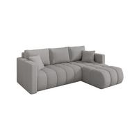 ECKSOFA mit Schlaffunktion Ottomane Rechts GARD-L 226x146x85 Hellgrau Bouclé - Silberfarben/Hellgrau, Holzwerkstoff/Kunststoff (226/146cm) - ALTDECOR
