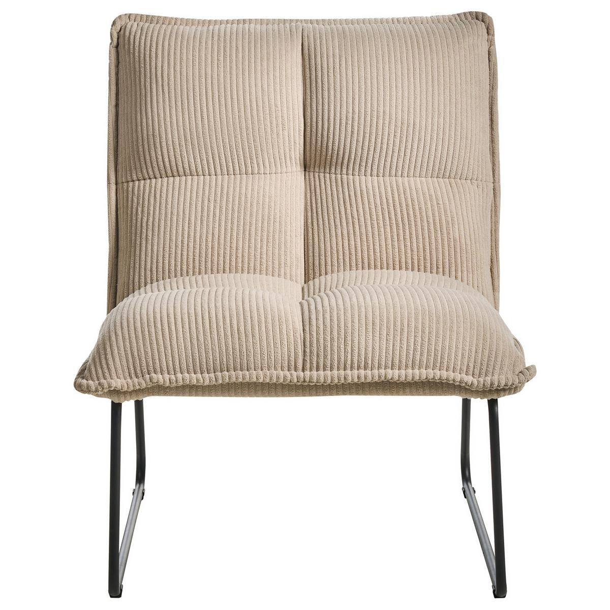 SESSEL 2er-Set Beige Bjasta - Beige/Schwarz, Textil (70/85/63cm) - Beliani