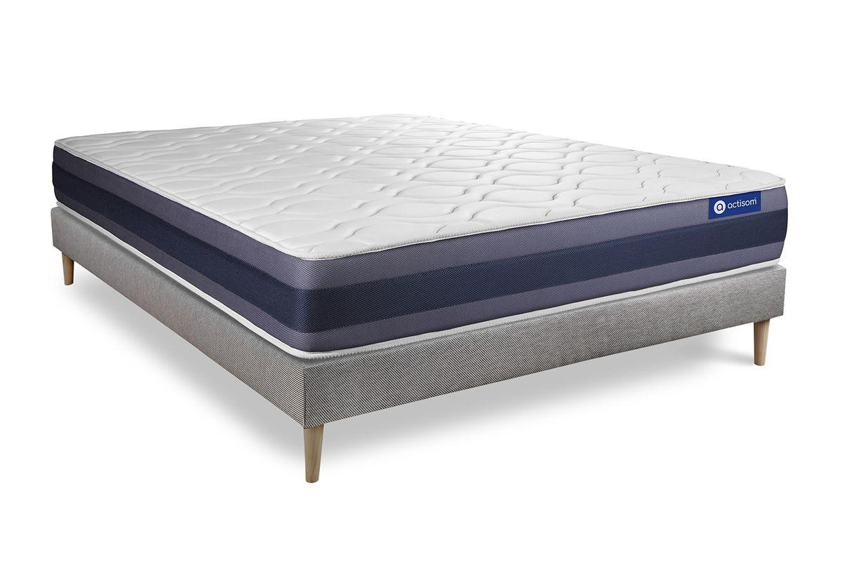 BETT Actimemo morpho Memory-Schaum 160 x 200 cm h1 - Kit Bettgestell Grau - Beige/Grau, Karton/Holz (160/200cm) - ACTISOM