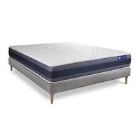 BETT Actilatex morpho Latex und Memory-Schaum 160 x 190 cm h1 - Kit Bettgestell Grau - Beige/Grau, Karton/Holz (160/190cm) - ACTISOM