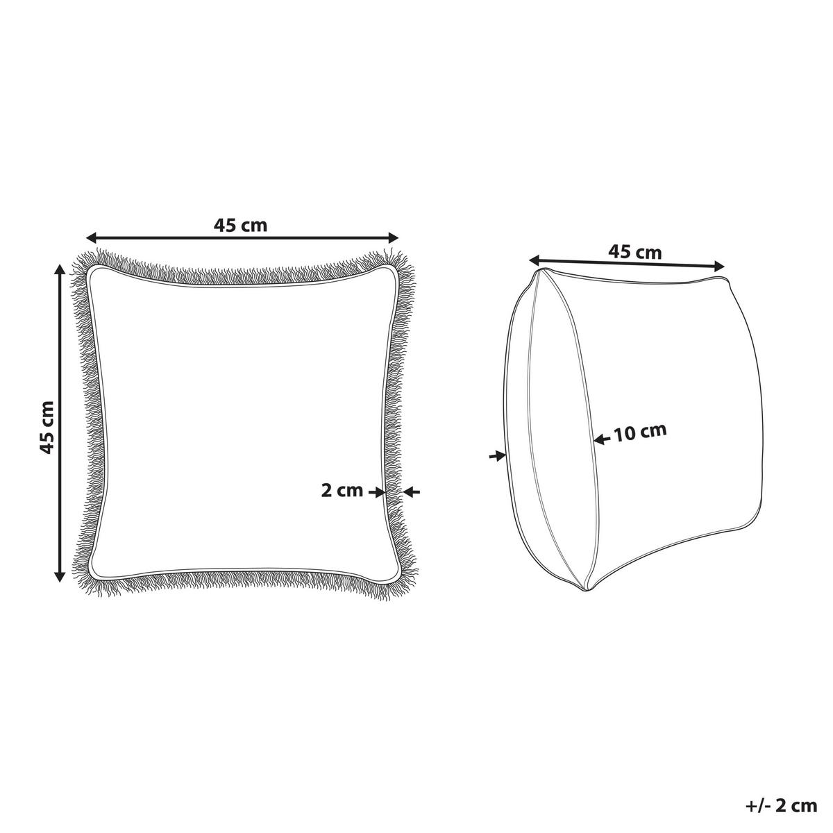 DEKOKISSEN Weiß 45/45 cm Sativus - Weiß, Naturmaterialien/Textil (45/45cm) - Beliani