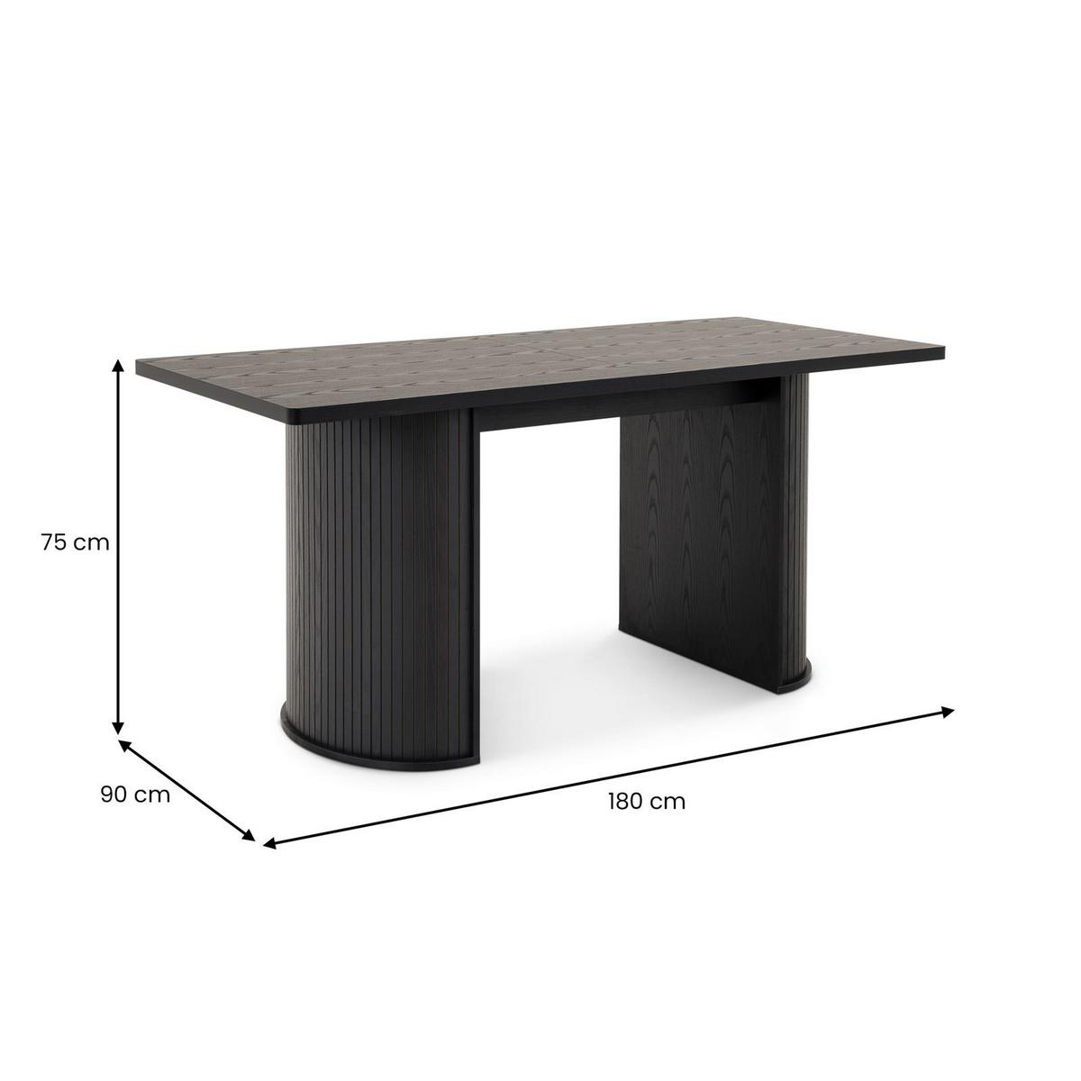 ESSTISCH GUARDA schwarz - Schwarz, Holzwerkstoff (90/180/75cm) - IDIMEX