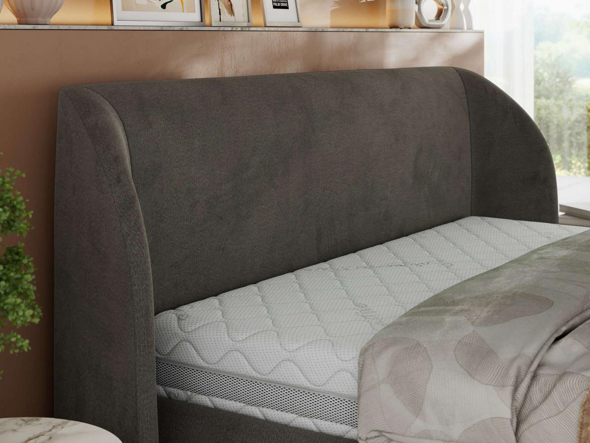 POLSTERBETT CAELA CLASSIC 200/200 - Dunkelgrau Velvet - Pocket-Matratze - Dunkelgrau, Textil (200/200cm) - MKS